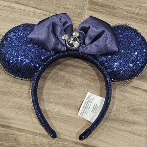 Disney Parks DVC Vacation Club Member Minnie Ears Headband Navy Blue Sequin
